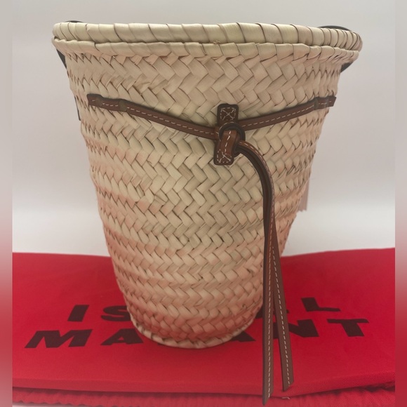 NEW ISABEL MARANT SUMMER STRAW BASKET BEACH TOTE BAG NWT - Picture 10 of 14